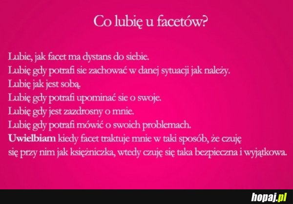 Co lubię u facetów?