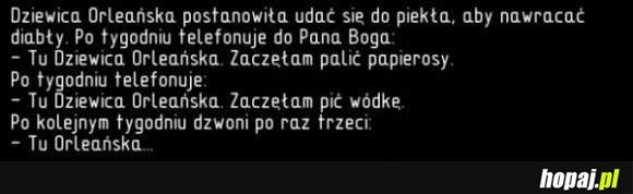 Dziewica Orleańska idzie do piekła