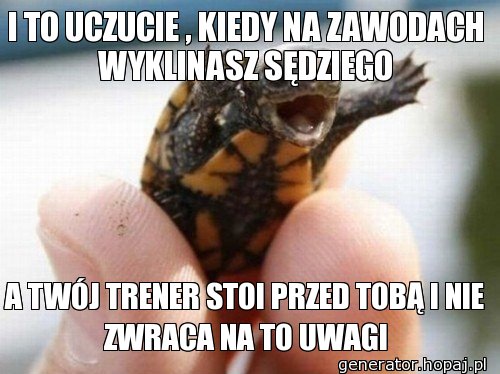 I TO UCZUCIE , KIEDY NA ZAWODACH WYKLINASZ SĘDZIEGO