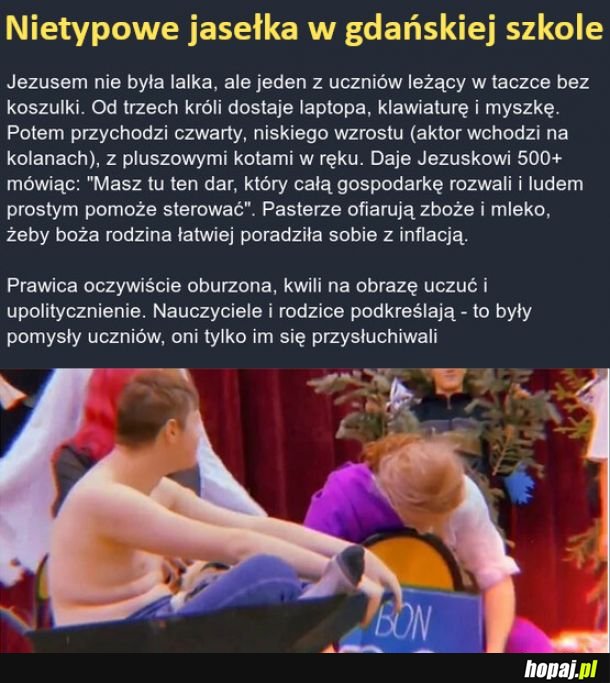 Nietypowe jasełka w gdańskiej szkole